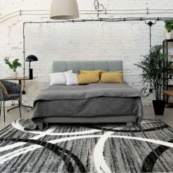 Sale The Deco Factory Tapis salon effet laineux motifs arches gris 160x230