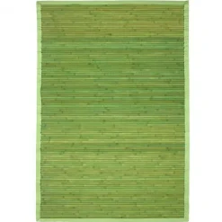 Hot The Deco Factory Tapis salon en bambou larges lattes ganse vert 160x230