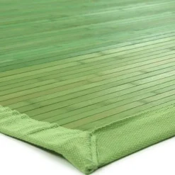 Hot The Deco Factory Tapis salon en bambou larges lattes ganse vert 160x230