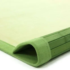 Hot The Deco Factory Tapis salon en bambou larges lattes ganse vert 160x230
