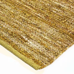The Deco Factory Tapis salon en cuir tressé jaune 60x120* Tapis Intérieur