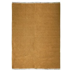 Discount The Deco Factory Tapis salon en jute coton avec franges ocre 120x170