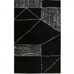 Unamourdetapis Tapis salon et chambre fait à la main motif géométrique RAGGAL, Noir, blanc* Tapis Pour Salon