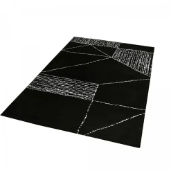 Unamourdetapis Tapis salon et chambre fait à la main motif géométrique RAGGAL, Noir, blanc* Tapis Pour Salon