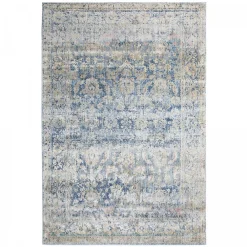 Best Unamourdetapis Tapis salon et chambre tissé motif abstrait BELANO, bleu, beige, rose