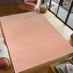 Unamourdetapis Tapis salon et chambre tissé motif géométrique LYN49 ARCROL, rose* Tapis Pour Chambre