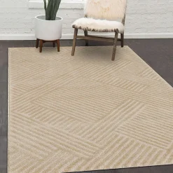 Unamourdetapis Tapis salon et chambre tissé motif géométrique CEROTEO, beige* Tapis Pour Chambre