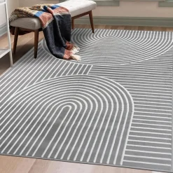 Unamourdetapis Tapis salon et chambre tissé motif géométrique LYN49 ARCRIL, gris* Tapis Pour Chambre