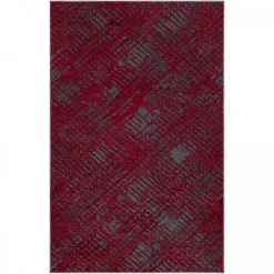 Unamourdetapis Tapis salon et chambre tissé motif faux uni TEREMINDE, rouge, gris* Tapis Pour Salon