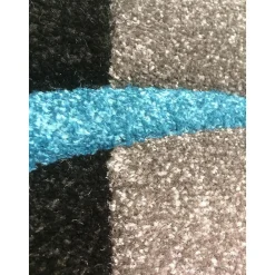 Unamourdetapis Tapis salon et chambre tissé motif damier LYN8 COMMA, Gris, bleu, noir* Tapis Pour Salon