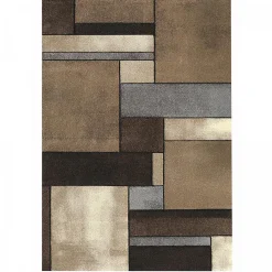 Unamourdetapis Tapis salon et chambre tissé motif géométrique LYN8 GEOME, Marron, noir, beige* Tapis Pour Chambre