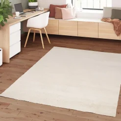 Clearance Unamourdetapis Tapis salon et chambre tissé motif uni ALEGRIA, écru