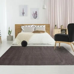 Unamourdetapis Tapis salon et chambre tissé motif uni SOULA, marron* Tapis Uni