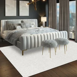 Unamourdetapis Tapis salon et chambre tissé motif uni SAKRDA, écru* Tapis Uni