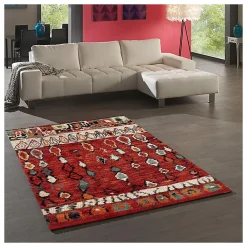 Sale Unamourdetapis Tapis salon et chambre tissé motif berbère MO 75, rouge