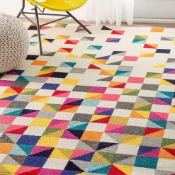 Unamourdetapis Tapis salon et chambre tissé motif géométrique LYN6 BOUTIK, multicolore* Tapis Pour Chambre