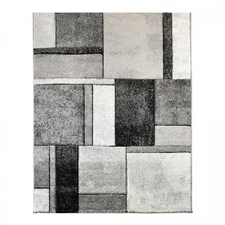 Unamourdetapis Tapis salon et chambre tissé motif géométrique LYN8 GEOME, Gris, noir* Tapis Pour Chambre