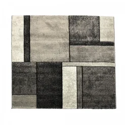 Unamourdetapis Tapis salon et chambre tissé motif géométrique LYN8 GEOME, Gris, noir* Tapis Pour Chambre
