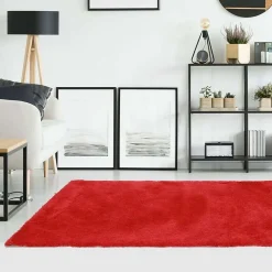 The Deco Factory Tapis salon extra-doux toucher laineux rouge 60x90* Tapis Pour Chambre