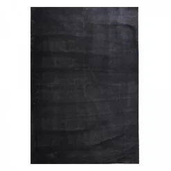 Sale Unamourdetapis Tapis salon LYN10 LAVABLE, soft et soyeux, tapis uni à l'aspect Shaggy, noir