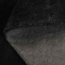 Sale Unamourdetapis Tapis salon LYN10 LAVABLE, soft et soyeux, tapis uni à l'aspect Shaggy, noir