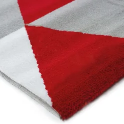 New The Deco Factory Tapis salon toucher laineux motif triangles rouge 80x150