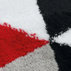 New The Deco Factory Tapis salon toucher laineux motif triangles rouge 80x150