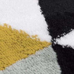 New The Deco Factory Tapis salon toucher laineux motif triangles jaune 80x150