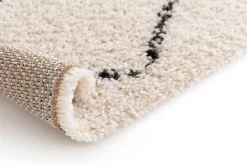Best GoodHome Tapis Shaggy Coltrane motif Berbère L. 160 x l. 230 x ep. 3 cm beige