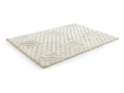 Vente-unique Tapis shaggy en relief à poils longs - 160 x 230 cm - Blanc cassé - MAZE* Tapis Pour Salon