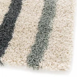 Best Unamourdetapis Tapis shaggy tissé motif géométrique AURORA 4, bleu, beige, jaune