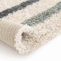 Best Unamourdetapis Tapis shaggy tissé motif géométrique AURORA 4, bleu, beige, jaune