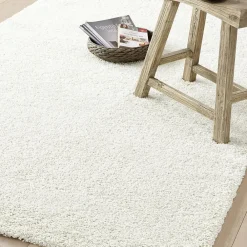 Unamourdetapis Tapis shaggy tissé motif uni AMORE 1, blanc* Tapis Pour Chambre