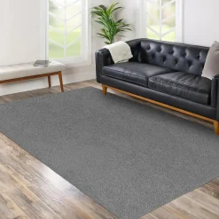 Unamourdetapis Tapis shaggy tissé motif uni TAPITOP, gris ,blanc* Tapis Uni