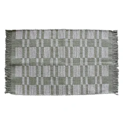 Ornami Tapis tissé en coton vert kaki L.90 x l.60 cm* Tapis Intérieur