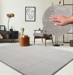 The Carpet Tapis uni antidérapant lavable Sable - 200 x 280 cm - RELAX* Tapis Pour Chambre