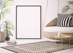 Tulup Tapis vinyl pour le salon 140x210 cm Facile d'entretien Tresse géométrique