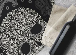 Sale Tulup Tapis vinyle rond fi150 cm Facile d'entretien Crâne