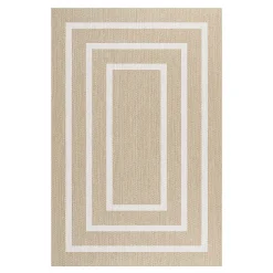 Storesdeco Tapis vinyle tressé Premium de Haute Qualité Tapis de chambre Lavable antidérapant et résistant Rectangles blancs 60x90 cm* Tapis Pour Chambre