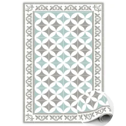 Tulup Tapis vinyle 120x180 cm Facile d'entretien Carreaux portugais* Tapis Pour Cuisine