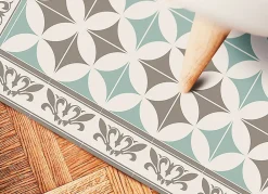 Tulup Tapis vinyle 120x180 cm Facile d'entretien Carreaux portugais* Tapis Pour Cuisine