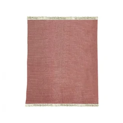 Meubletmoi Tapis 150x200 cm tissé en coton rouge à franges - CLIFFORD 2987* Tapis Pour Chambre|Tapis Pour Salon