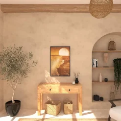 Atmosphera Créateur D'Intérieur Toile imprimée encadrée Soleil - bois - 60x90 cm - Atmosphera
