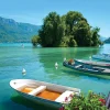 Clearance Dada Art Toile imprimée Lac d'Annecy montée sur châssis bois en pin 60x80 cm
