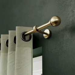 Clearance GoodHome Tringle à rideau Elasa métal effet laiton doré Ø19 x L.150cm
