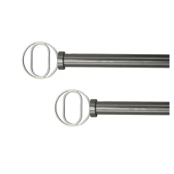 CDéco Tringle à Rideau, Gris, Extensible 120 à 210 cm, Kit complet, avec Support Mural* Kit De Barre De Rideau