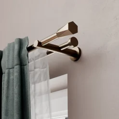 Clearance GoodHome Tringle à rideau Kozani métal effet bronze cuivré Ø19 x L.300cm