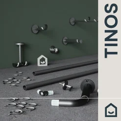 Online GoodHome Tringle à rideau Tinos effet titane gris Ø19 x L.150cm
