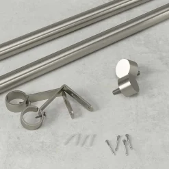 New Umbra Tringle à rideaux en métal nickel Cappa Longueur réglable de 168 à 305 cm