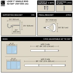 Best Umbra Tringle à rideaux extensible Loop